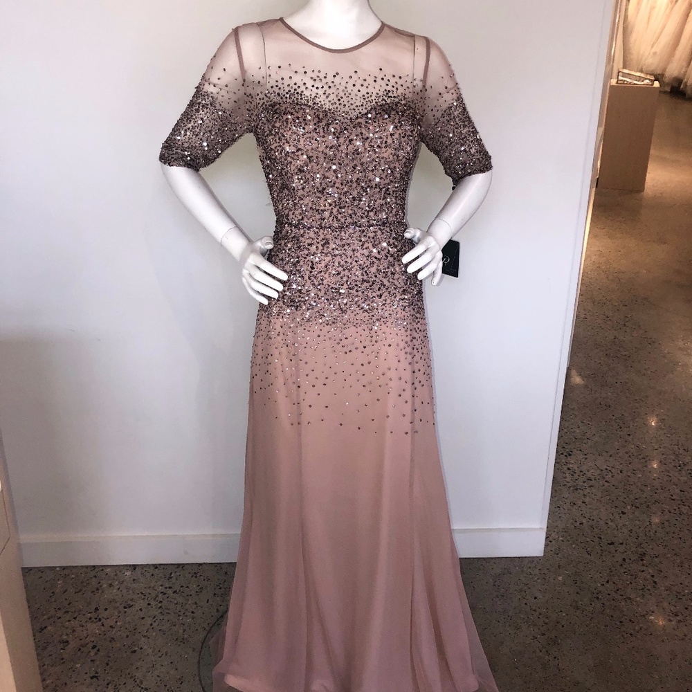 Long Rose Gold Adrianna Papell Dress